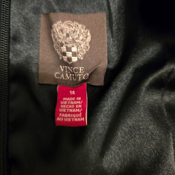 Vince Camuto Off-The-Shoulder Green Velvet Cocktail Holiday Party Dress Size 14 - Picture 14 of 16